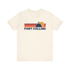 Retro Fort Collins, Colorado T-shirt, Mountain Tee, Vintage Fort Collins Unisex Jersey Shirt, Outdoor Hiking Apparel