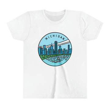 Buy white Michigan Youth T-Shirt - Unisex Kids Michigan Shirt