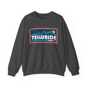 Buy dark-heather Telluride, Colorado Sweatshirt - Mountain Graphic Crewneck