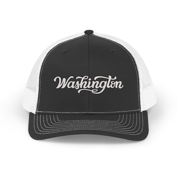 Washington Snapback Trucker Cap - Embroidered Washington Hat - 0