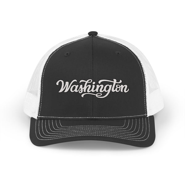 Washington Snapback Trucker Cap - Embroidered Washington Hat