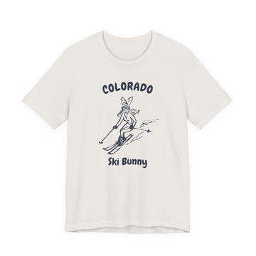 Buy vintage-white Colorado Ski Bunny T‑Shirt — Retro Skiing Graphic Tee