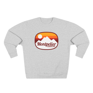 Buy heather-grey Premium Montpelier, Vermont Sweatshirt - Retro Unisex Sweatshirt