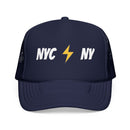 New York City, New York Retro Trucker Hat - Lightning Foam Cap-2