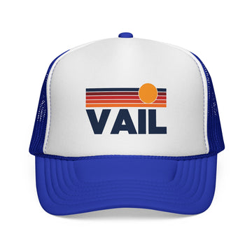 Buy royal Vail, Colorado Retro Sun Trucker Hat - Vintage Style Vail Cap