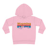 Wyoming Toddler Hoodie - Retro Mountain Sun Unisex Wyoming Toddler Sweatshirt