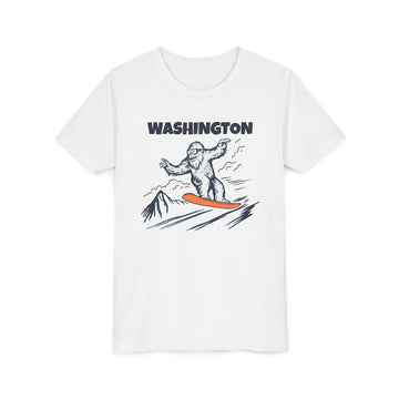 Washington Yeti Snowboard Youth Tee - Kids Skiing Shirt - 0