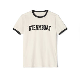 Steamboat, Colorado Cotton Ringer Graphic Tee - Unisex Steamboat T Shirt, Vintage Style Tee, Men's/Women's Tee - 0