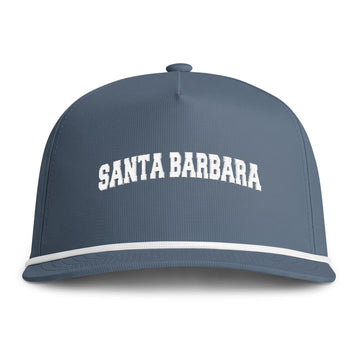 Santa Barbara, California Embroidered Rope Hat - Vintage Sunwashed Rope Cap, Comfort Colors