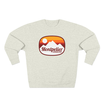 Buy oatmeal-heather Premium Montpelier, Vermont Sweatshirt - Retro Unisex Sweatshirt