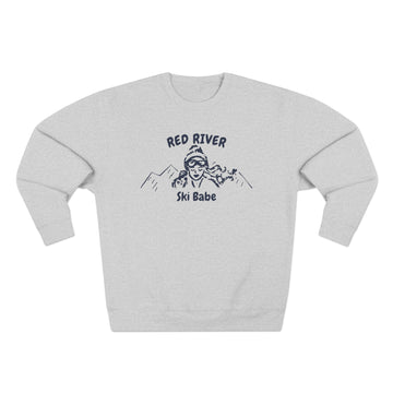 Buy heather-grey Premium Red River, New Mexico Ski Babe Sweatshirt