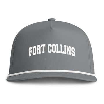 Buy granite Fort Collins, Colorado Embroidered Rope Hat - Vintage Sunwashed Rope Cap, Comfort Colors