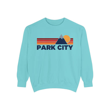 Buy chalky-mint Park City, Utah Mountain Stripes Sweatshirt | Comfort Colors - 100% Cotton