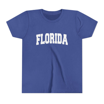 Buy heather-true-royal Florida Youth Graphic Tee - Kids T Shirt - Varsity Arch