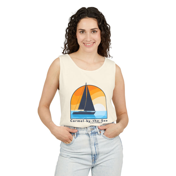 Carmel by the Sea, California Sailboat Tank Top | Comfort Colors 100% Cotton