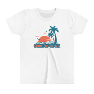 Carmel by the Sea, California Youth Shirt - Retro Palm Tree Carmel by the Sea Kid's T-Shirt - 0