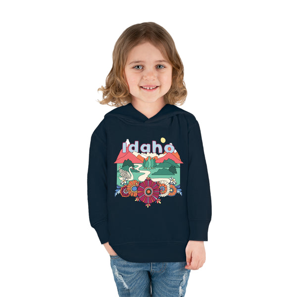 Idaho Toddler Hoodie - Boho Mountain Unisex Idaho Toddler Sweatshirt