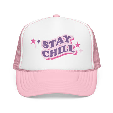 Buy light-pink-white Stay Chill Trucker Hat Boho