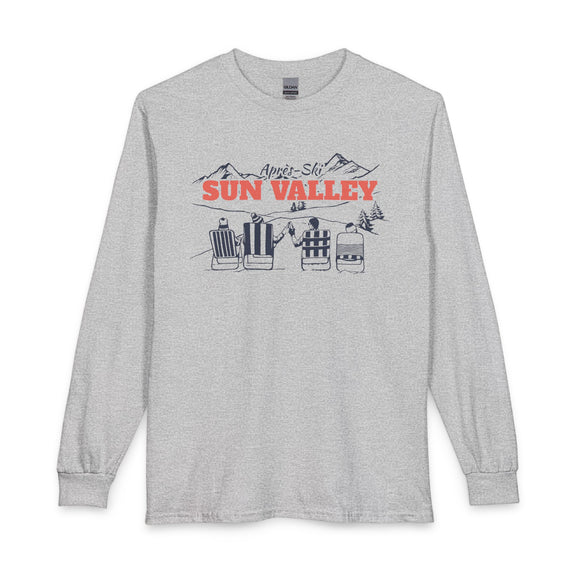 Sun Valley, Idaho Après-ski Long Sleeve Shirt - Mountain Retro Skiing