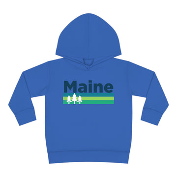 Buy vintage-royal Maine Toddler Hoodie - Retro Trees Unisex Maine Toddler Sweatshirt