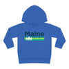 Maine Toddler Hoodie - Retro Trees Unisex Maine Toddler Sweatshirt