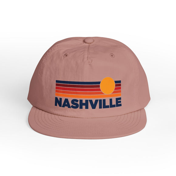 Nashville, Tennessee retro sunset Surf Cap | vintage striped sun state hat