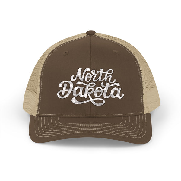 North Dakota Snapback Trucker Cap - Embroidered North Dakota Hat