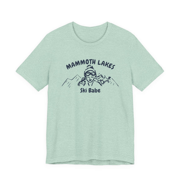 Mammoth Lakes, California Ski Babe T‑Shirt - Retro Skiing Graphic Tee