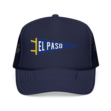 El Paso, Texas Pennant Trucker Hat — Retro Flag Foam Cap