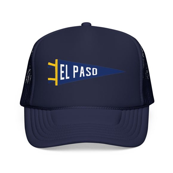 El Paso, Texas Pennant Trucker Hat — Retro Flag Foam Cap