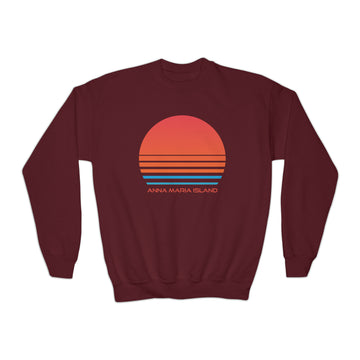 Buy maroon Anna Maria Island, Florida Youth Sweatshirt - Unisex Kid's Anna Maria Island Crewneck Sweatshirt
