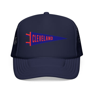 Cleveland, Ohio Pennant Trucker Hat — Retro Flag Foam Cap