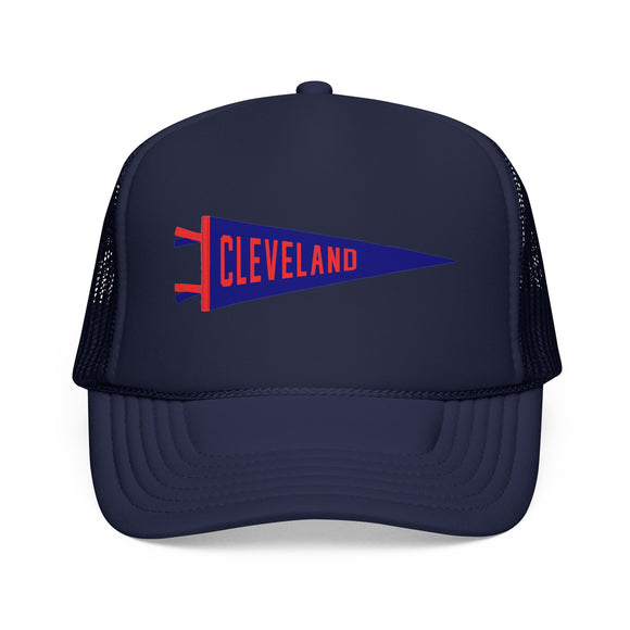 Cleveland, Ohio Pennant Trucker Hat — Retro Flag Foam Cap