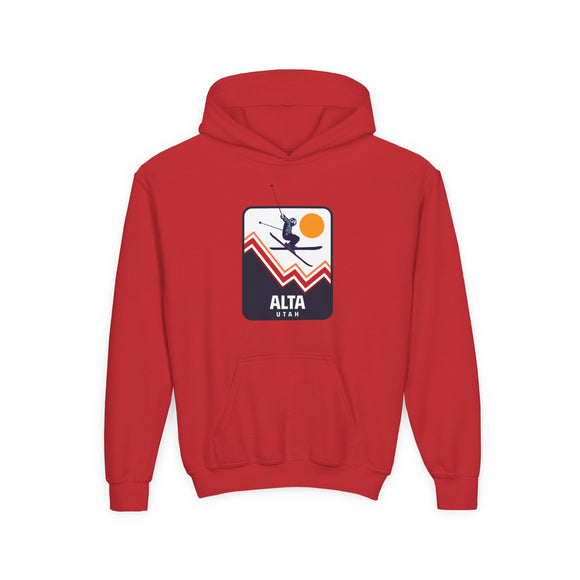 Alta, Utah Youth Hoodie, Kids Skiing Sweatshirt