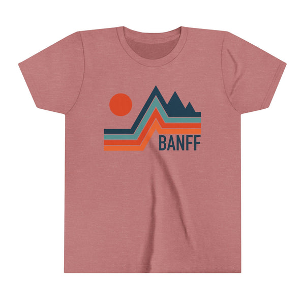 Banff, Canada Youth Shirt - Retro Mountain Banff Kid's T-Shirt