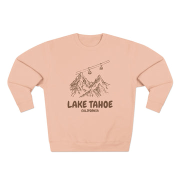 Buy pale-pink Premium Lake Tahoe, California Gondola Ski Mountain Sweatshirt