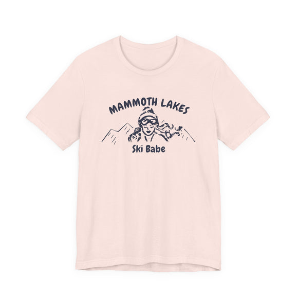 Mammoth Lakes, California Ski Babe T‑Shirt - Retro Skiing Graphic Tee