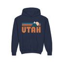 Utah Youth Hoodie - Retro Mountain Utah Youth Sweatshirt-3