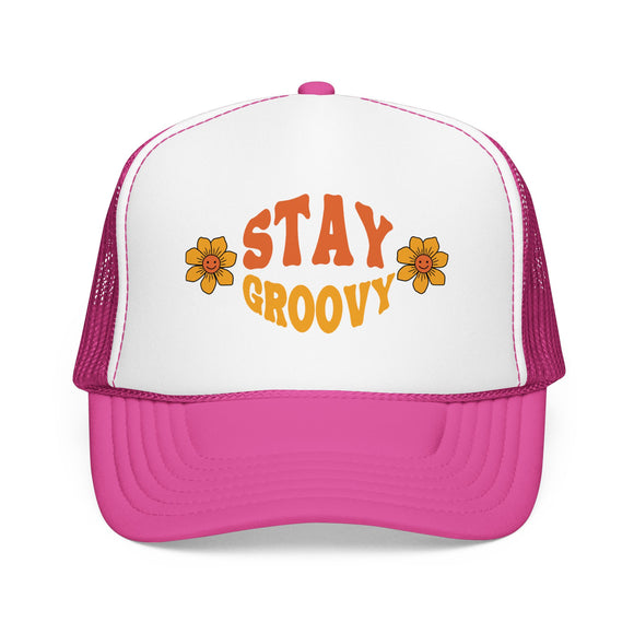 Stay Groovy Trucker Hat Boho