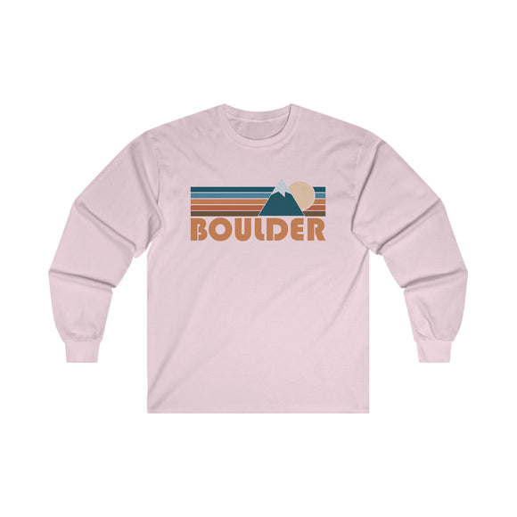 Boulder, Colorado Long Sleeve Shirt - Retro Unisex Boulder Long Sleeve Tee