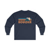 Boulder, Colorado Long Sleeve Shirt - Retro Unisex Boulder Long Sleeve Tee