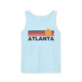 Buy chambray Atlanta, Georgia Retro Sunstripe Tank Top | Comfort Colors - 100% Cotton