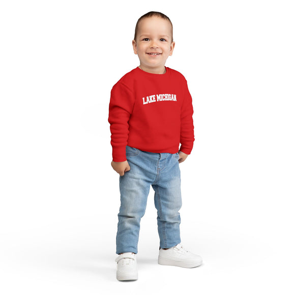 Lake Michigan Toddler Sweatshirt - Lake Michigan Toddler Crewneck Sweatshirt