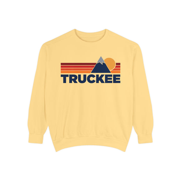 Truckee, California Mountain Stripes Sweatshirt | Comfort Colors - 100% Cotton