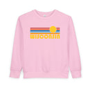Wisconsin Toddler Sweatshirt - Retro Sun Wisconsin Toddler Crewneck Sweatshirt-5