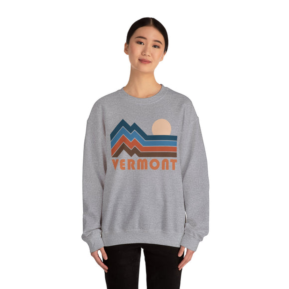 Vermont Sweatshirt Retro Mountains, Vermont Unisex Graphic Crewneck