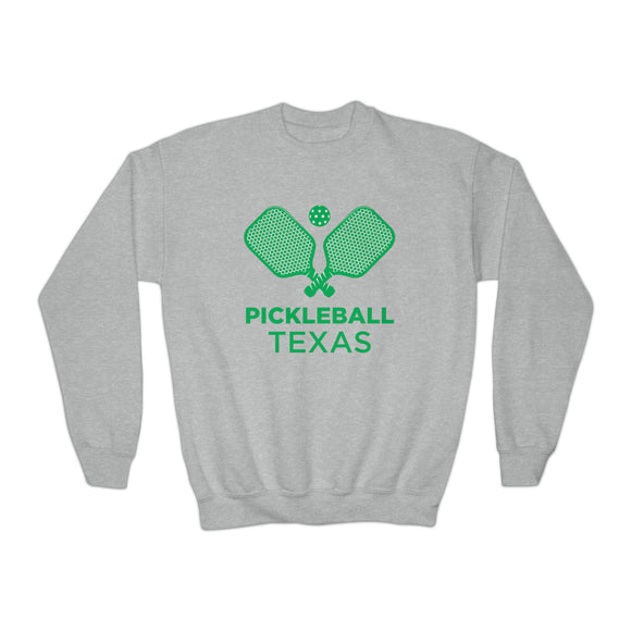 Texas Youth Sweatshirt - Pickleball Unisex Kid's Texas Crewneck Sweatshirt