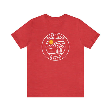 Buy heather-red Montpelier, Vermont T-Shirt - Unisex Montpelier Shirt