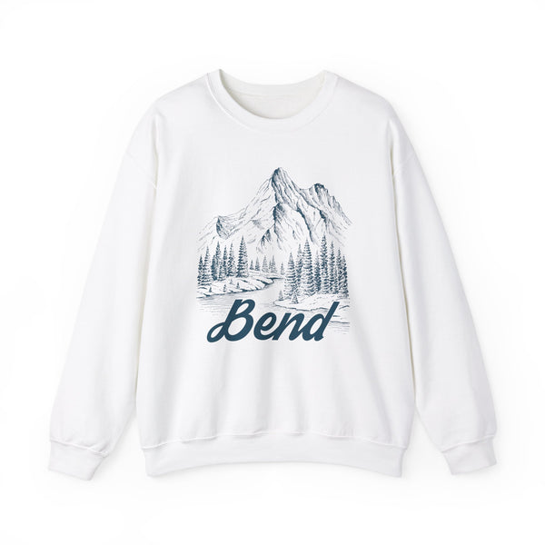 Bend, Oregon Sweatshirt - Mountain Illustration Graphic Crewneck