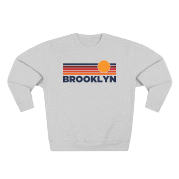 Buy heather-grey Premium Brooklyn, New York Sun Graphic Sweatshirt